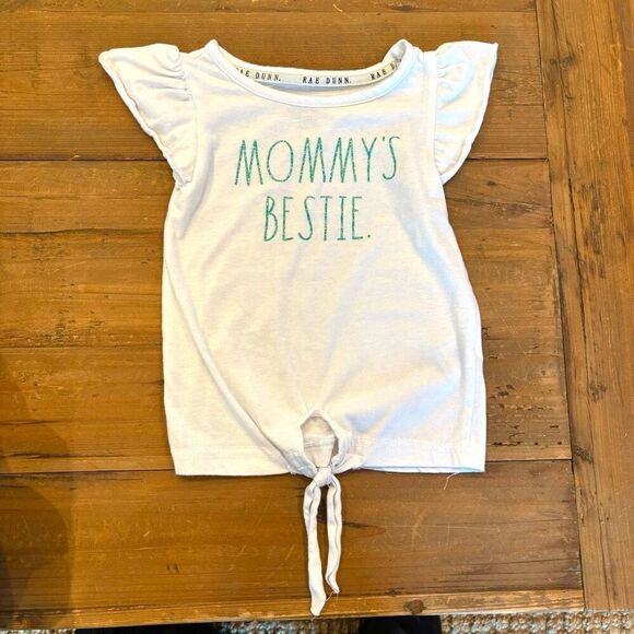 Rae Dunn Mommy’s Bestie Short Sleeve Tie Front Top Size 4 - Picture 1 of 7